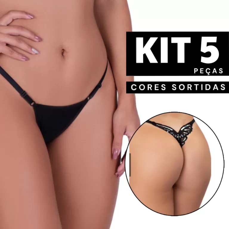 Kit 5/4/3/2/1 Calcinha Borboleta Fio Dental Sexy C