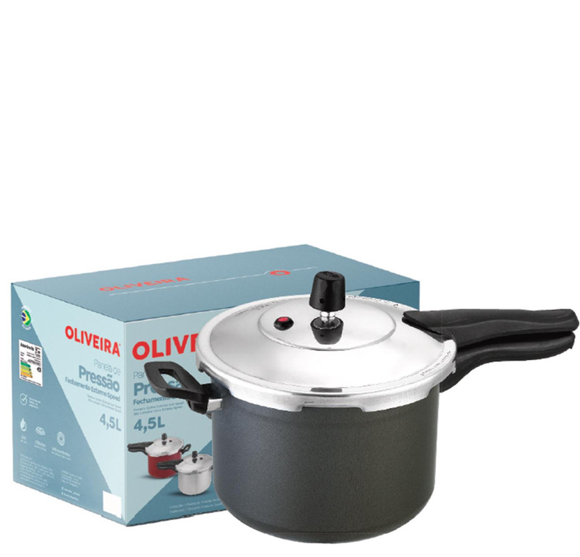 PANELA DE PRESSÃO 4,5L GRAFITE FECHAM. EXT.