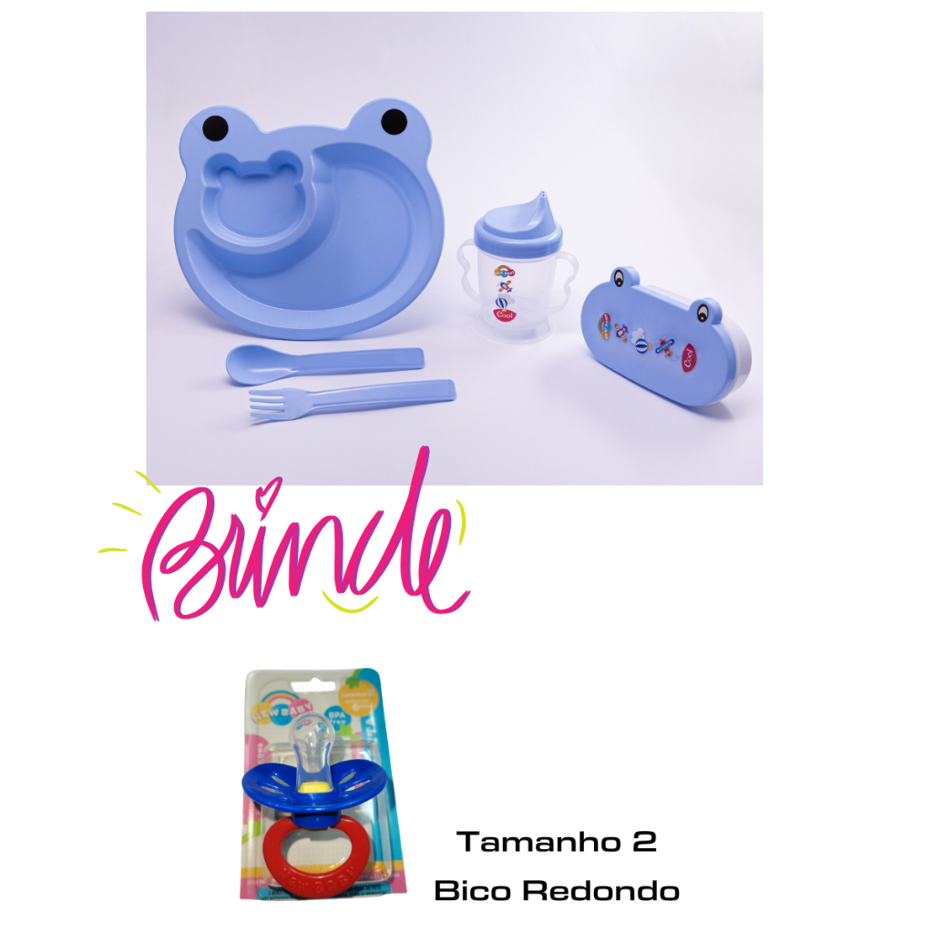 kit 5 peças Pratinho introdução alimentar para Refeição Infantil