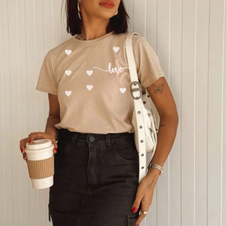 Blusas Feminina Blusinhas Estilosa Coração +Core