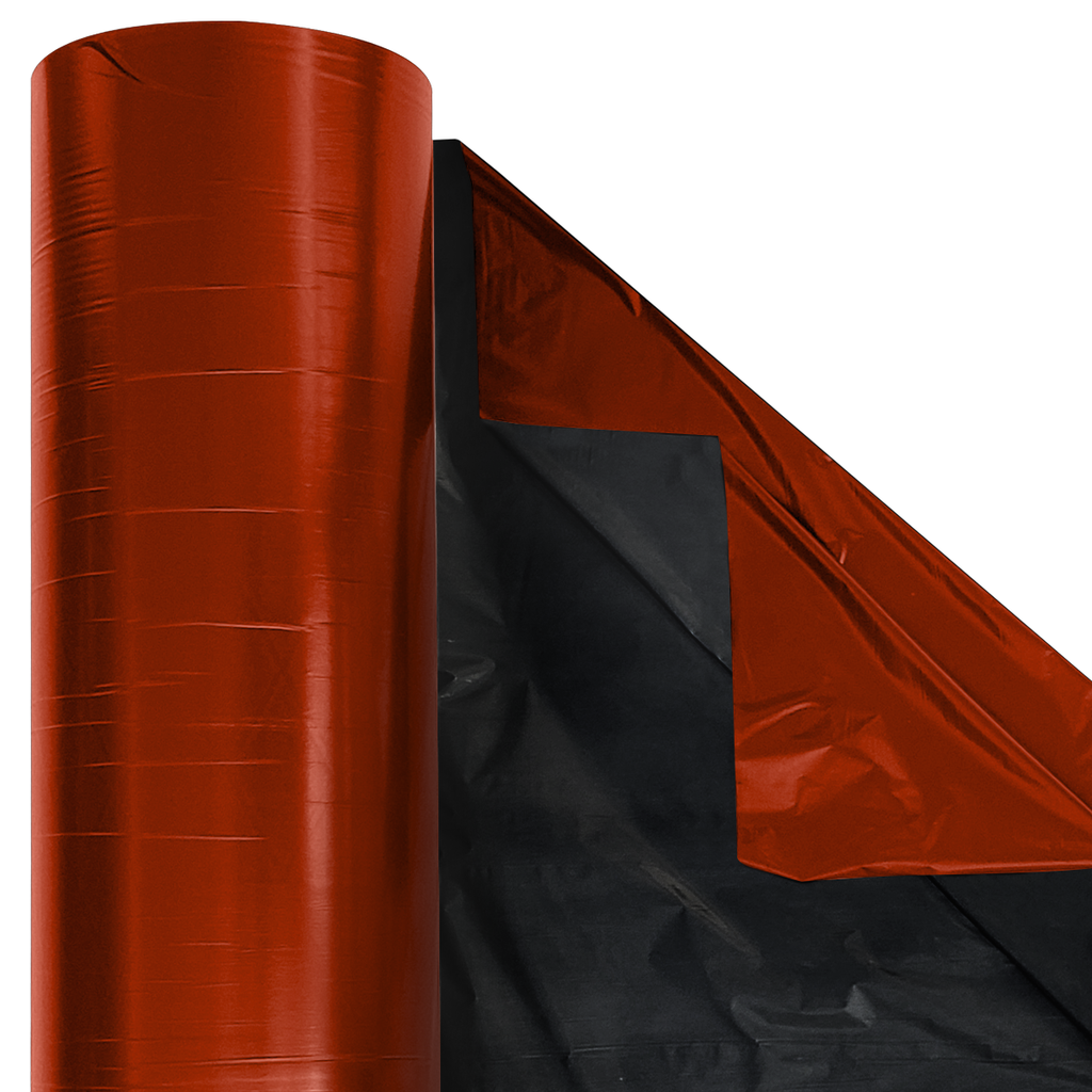 Plastico Mulching 1,60x62m Liso Preto e Vermelho Cobertura De Solo Cultivo Morango Tomate