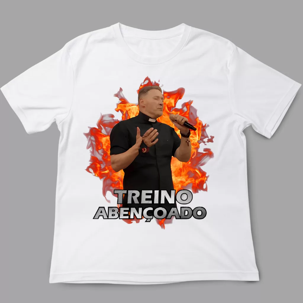 Camiseta Padre Marcelo Rossi – Treino Sagrado Academia – Maromba Meme