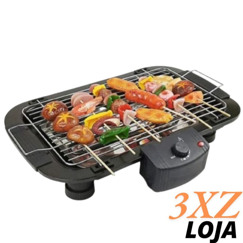 Churrasqueira Elétrica Interior Exterior Sem fumaça Grelhador Portátil Cozinha 110v