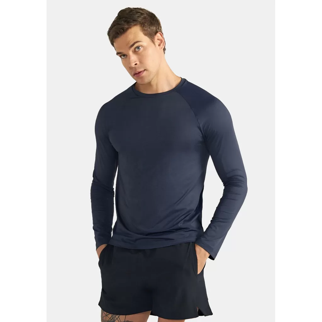 Camiseta Térmica Masculina Manga Longa Tecido Gelado Uv 50+ l Para treino Surf ou Natação 9109