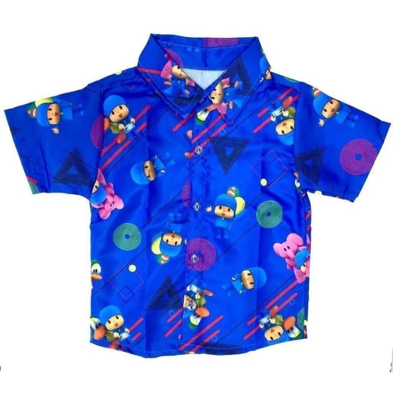 camisa social pocoyo tam 6 a 12 meses, 1.2 anos,2.