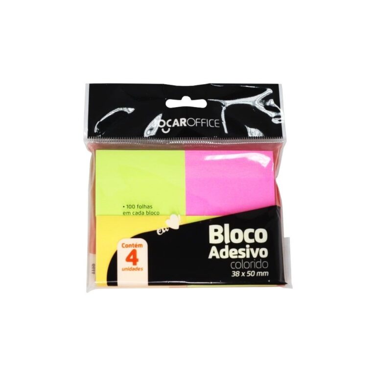 Bloco Adesivo Colorido Neon