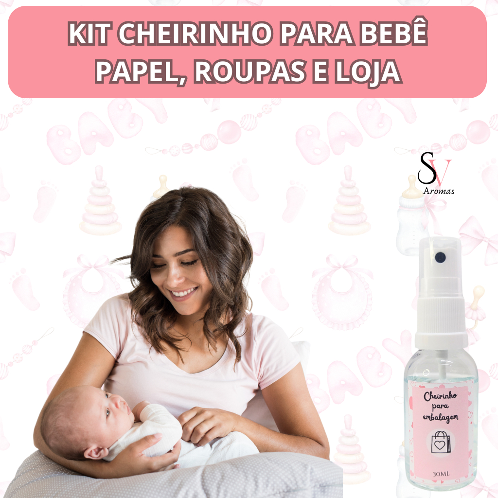 Kit Cheirinho para Bebê-Cheirinho para Roupas de Loja-Cheirinho para Casa-Cheirinho para Embalagens