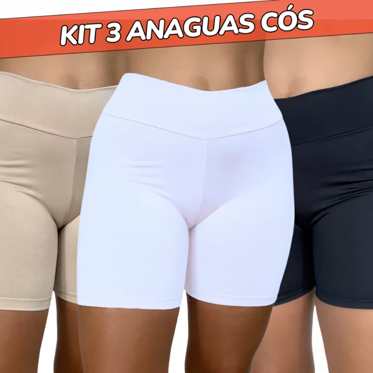 KIT 3 Short Cós Alta Qualidade Segunda Pele Bermu