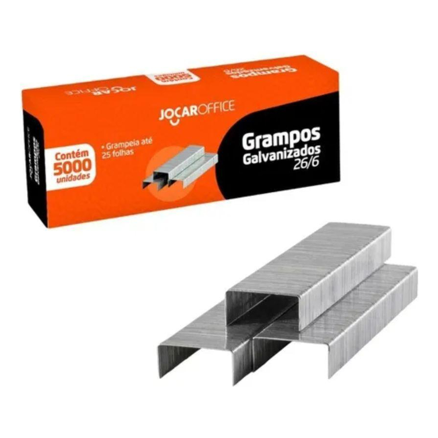 Grampo P/ Grampeador 26/6 Atacado Marca Jocar Office Caixa C/5000