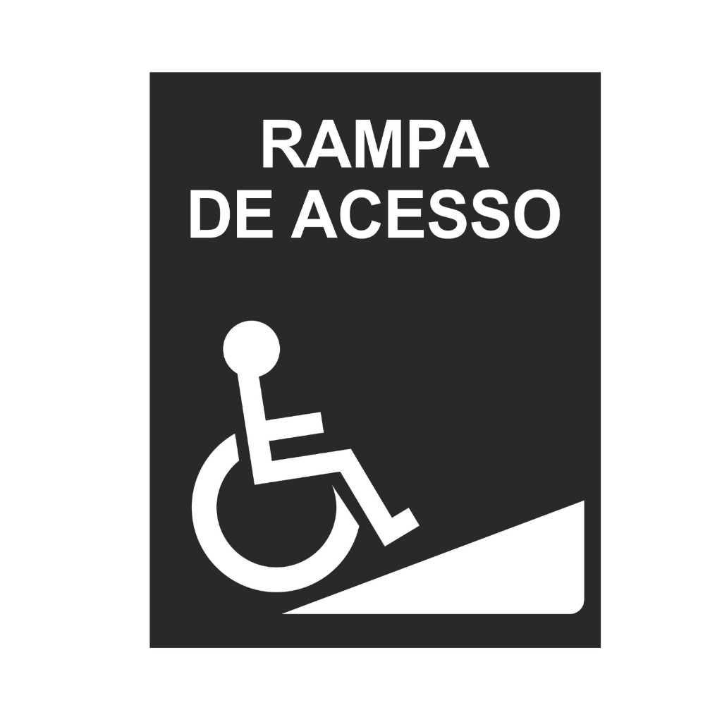 Placa Sinalização Rampa De Acesso Para Portadores De Necessidades Especiais