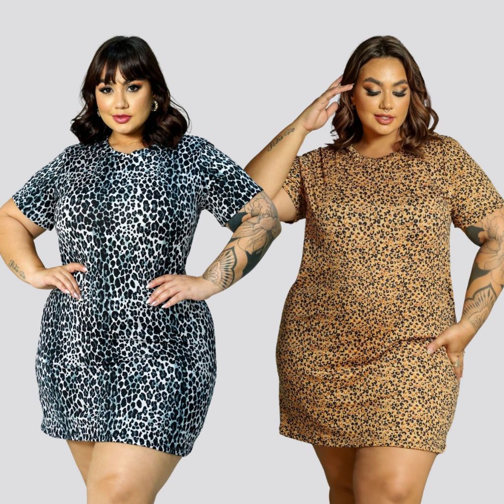 Kit 2 Camisola Plus Size Camisetão Com Mangas Confortavel Feminino