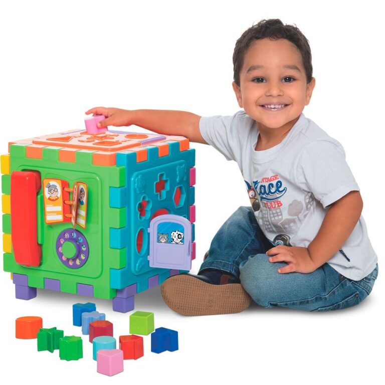 Brinquedo para Bebês 1 ano Cubo Didático Grande 