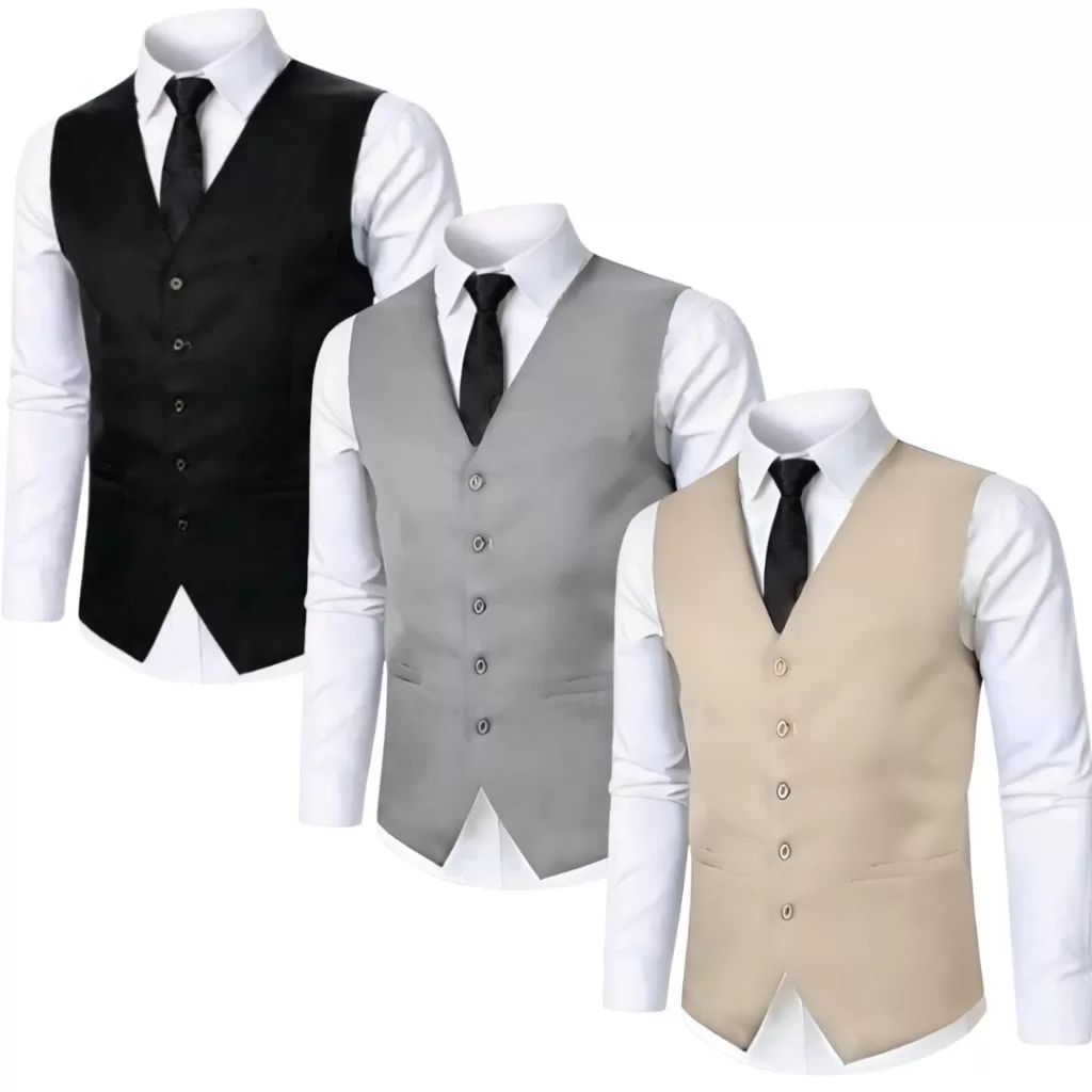 Kit com 3 Coletes Adulto Social Masculino C/ Ajuste Traseiro – Promoção