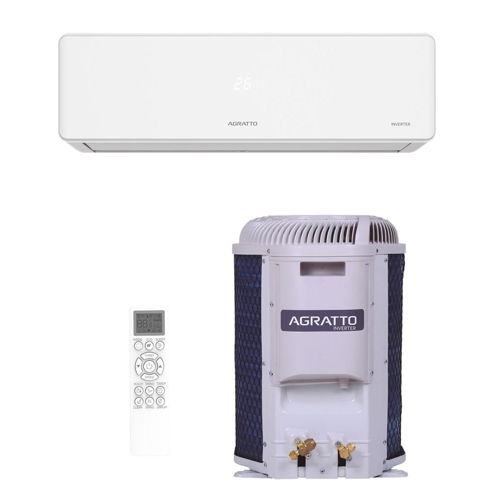 Ar Condicionado Split Agratto Hi Wall Fit Top Inverter 9.000 Btu/h Frio Monofasico Branco FICST9F-02
