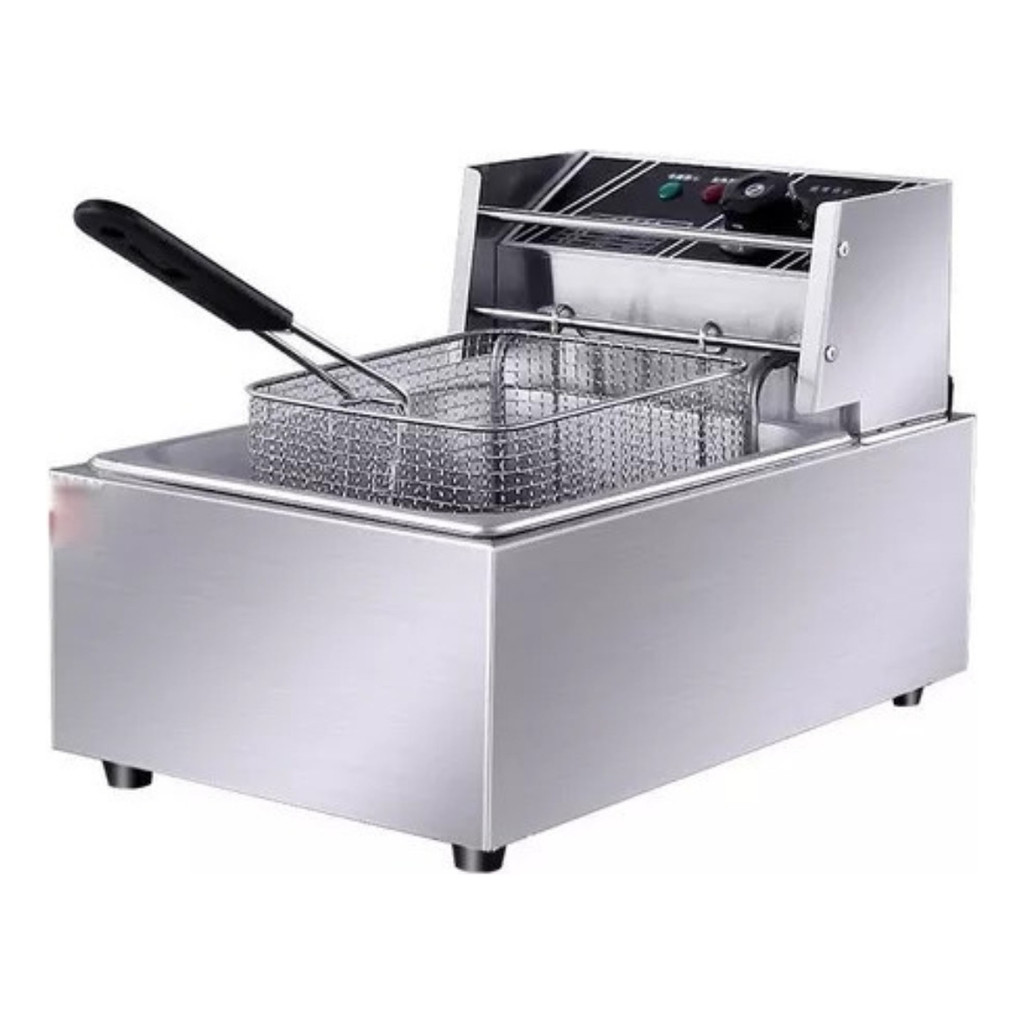 Fritadeira Elétrica tampa e Cesto 6 Litros 1 Cuba Inox 110v/220v