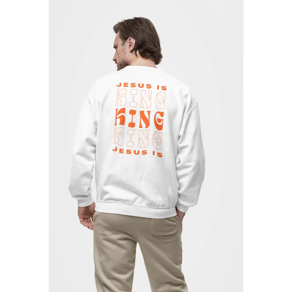 Moletom Jesus King Estilo rua sem capuz e sem bolso Suéter despojado Algodão – Premium