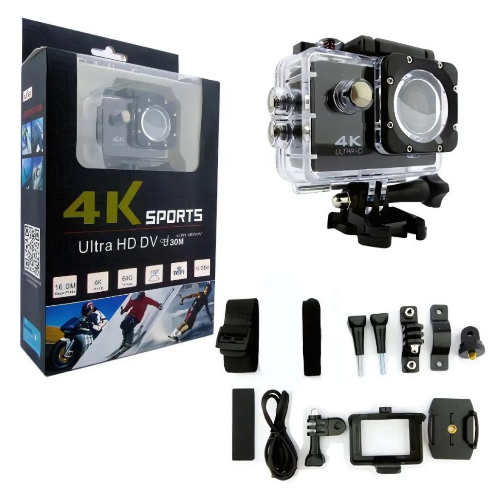 Kit Câmera WIFI esportiva (600100) Full HD 4K à prova dágua