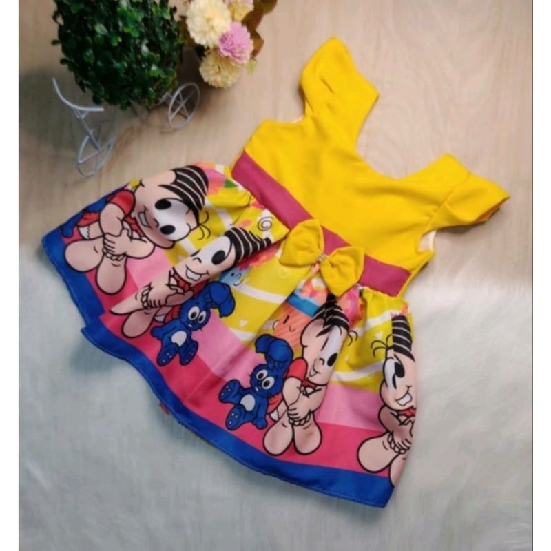 vestido tematico turma da Mônica veste até 18 meses