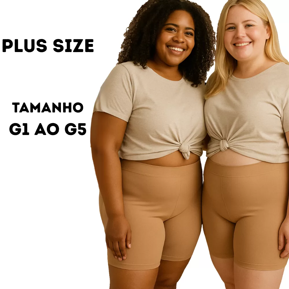 Short segunda pele Anágua Plus Size (46 ao 54) em Suplex Light feminino curves