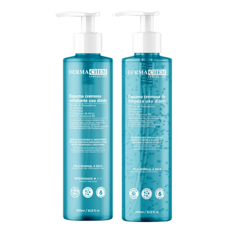 Dermachem Espuma de limpeza facial esfoliante