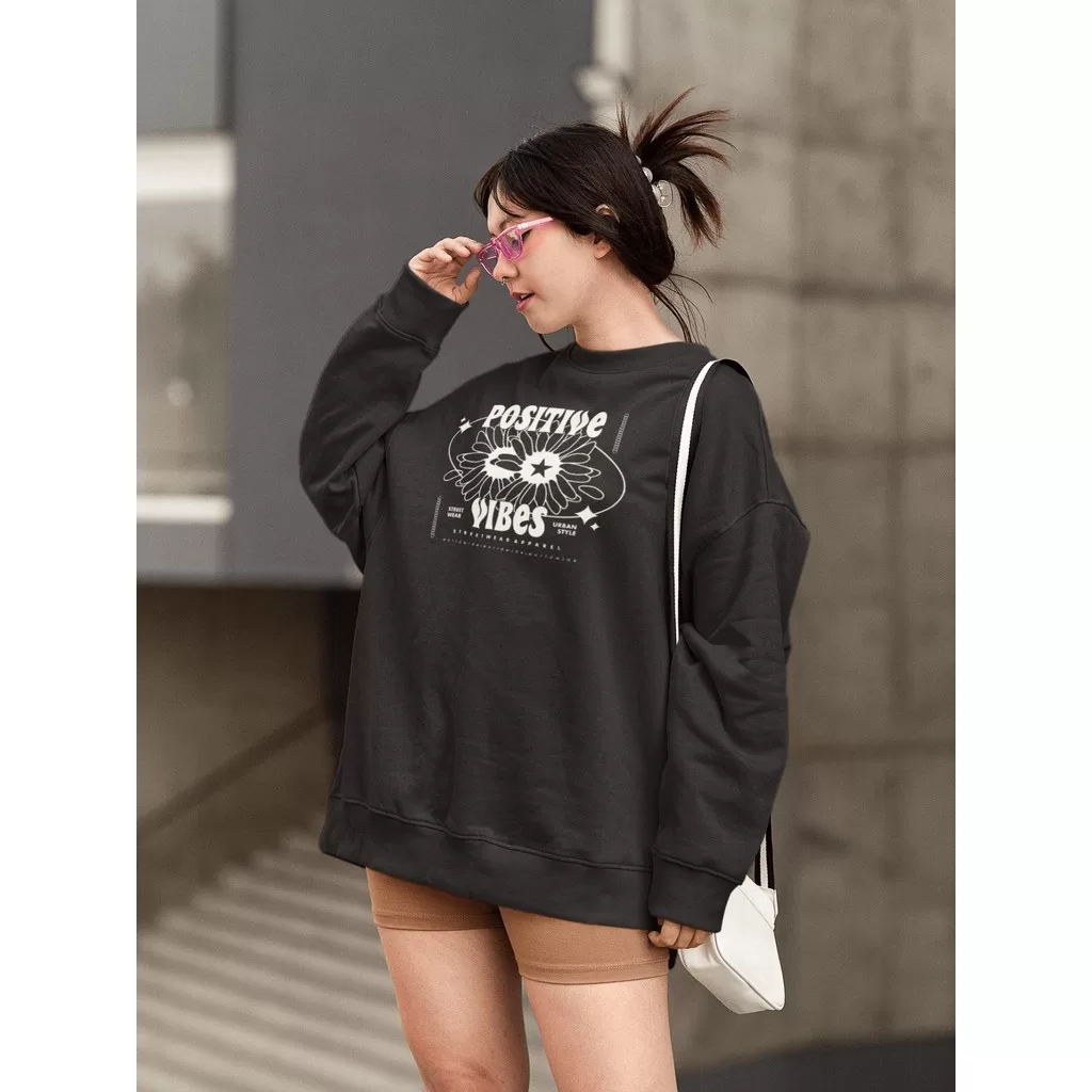 Moletom Blusa de Frio Básico Estiloso Feminino Estampado Gola Redonda Confortável 100% Algodão – Pos
