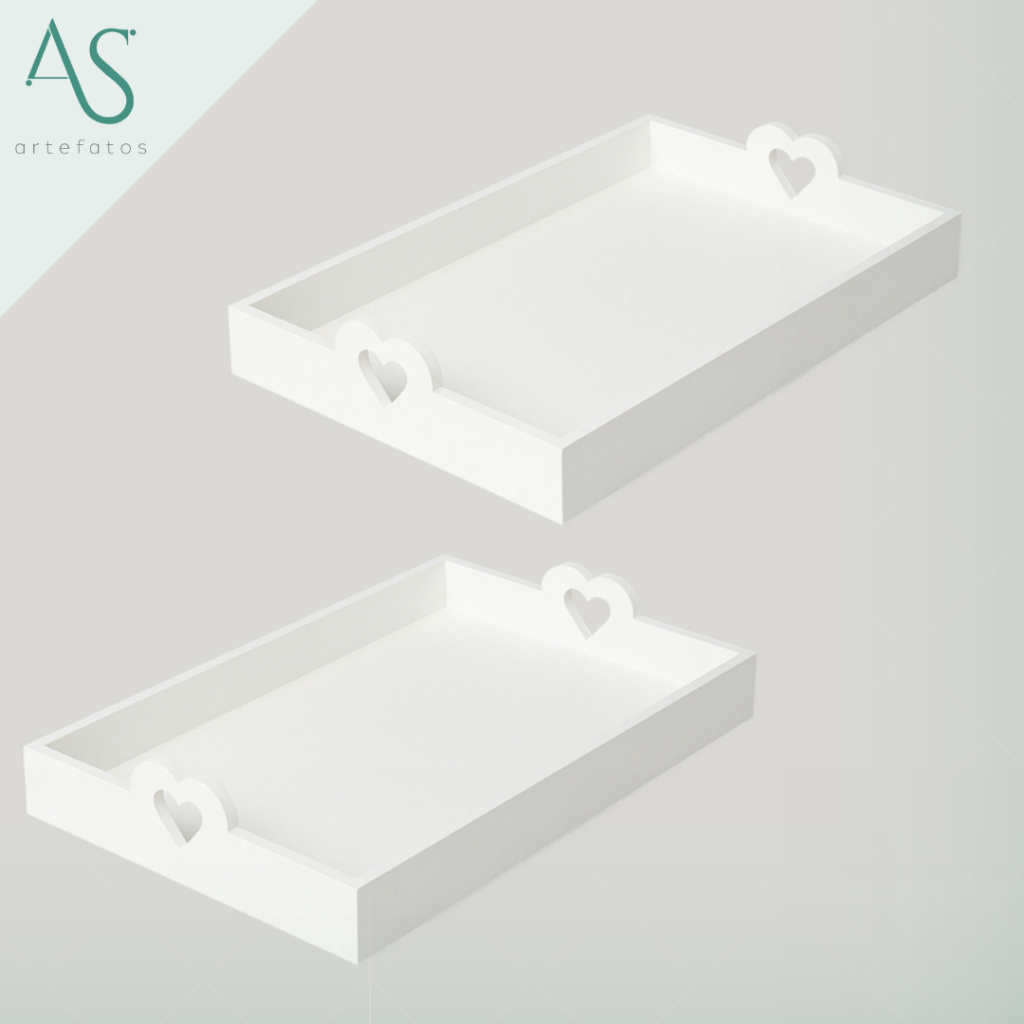 Conjunto 2 Bandejas Cantinho do Café Decoração Para Cozinha 36×27