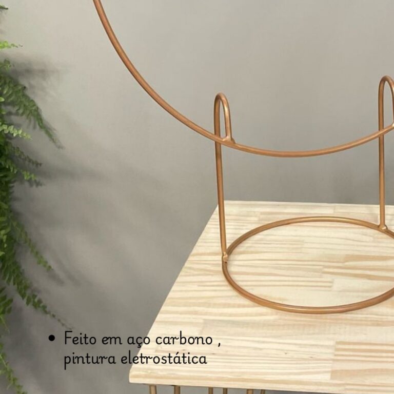 Mini Arco de Mesa Redondo Em Ferro Dourado para De