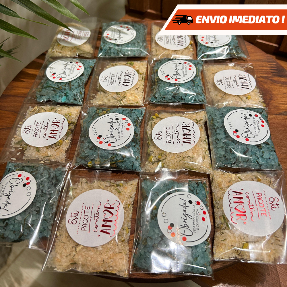 30 Escalda pés Relaxante lavanda camomila e alecrim kit 10/20/30