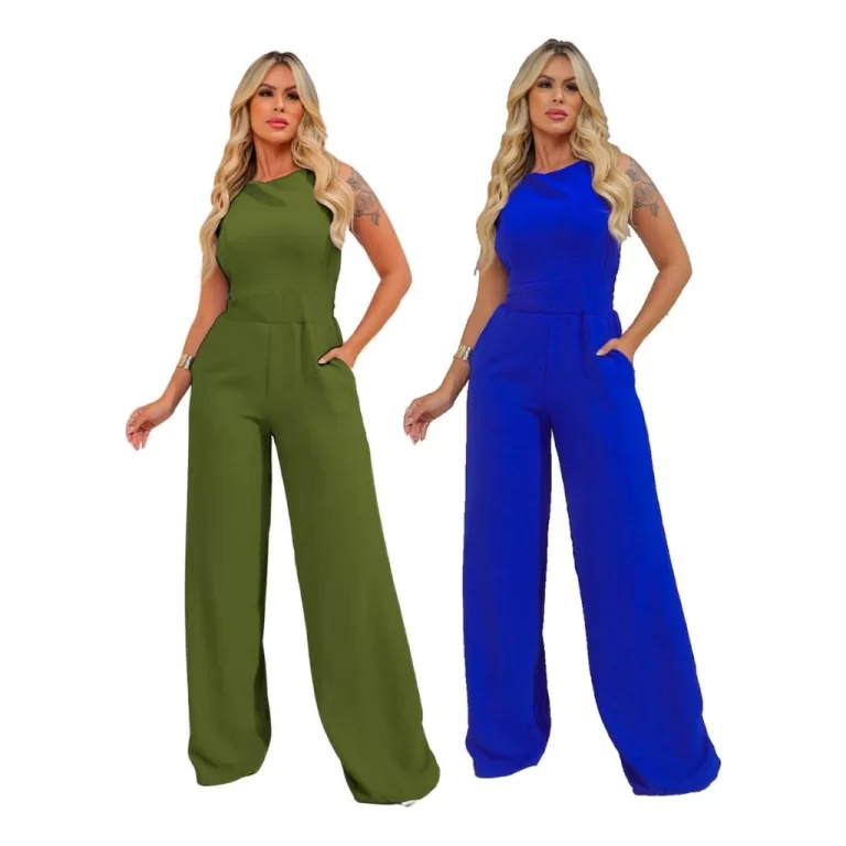 Kit 2 Macacão Feminino Longo Pantalona Duna Elega