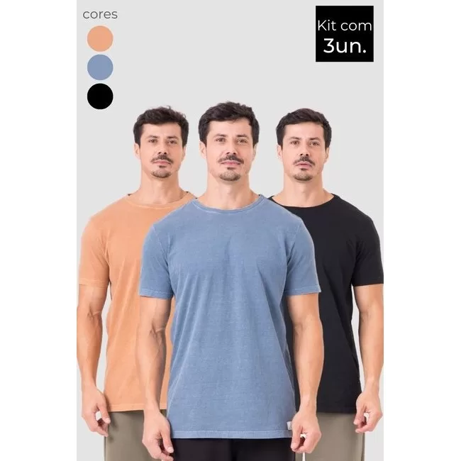 Kit 3 Camisetas Masculinas Estonadas Tradicionais
