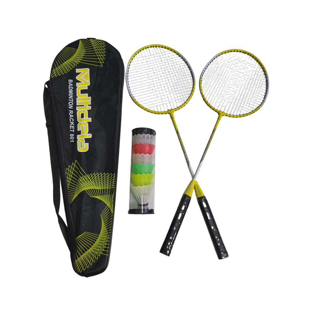 Kit 2 Raquete de Badminton com 6 Petecas
