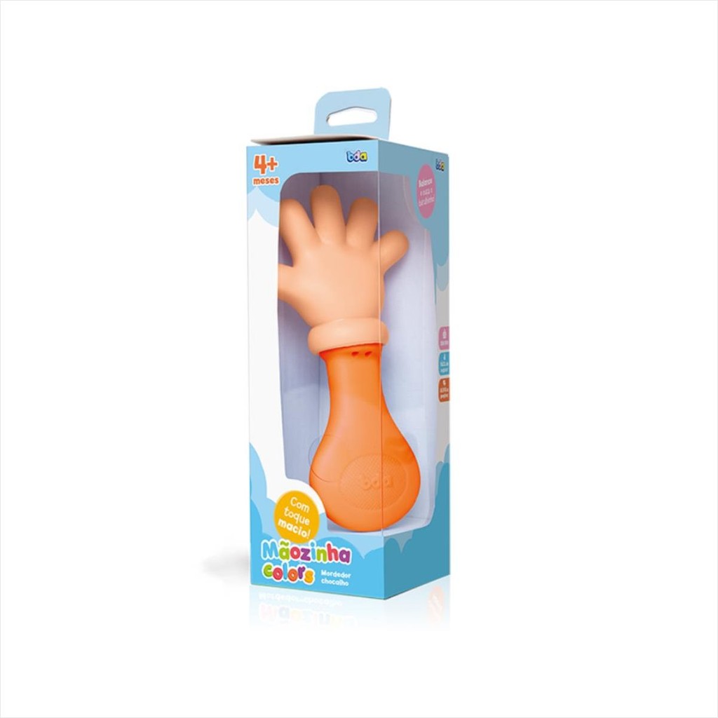 Mordedor Infantil Toyster Mãozinha Colors Sortido para Bebê 4+ Meses | Brinquedo Sensorial e Seguro