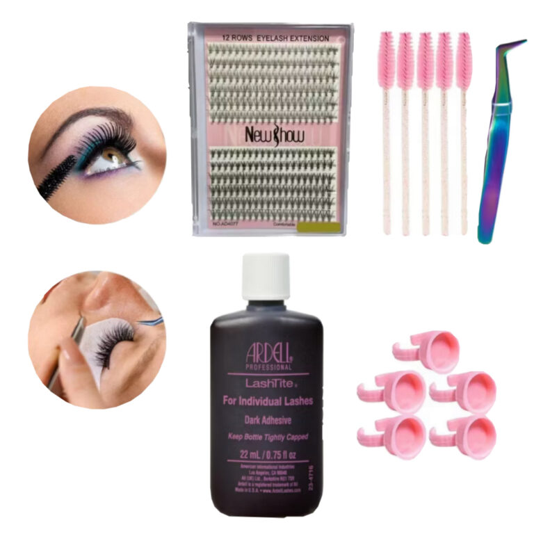 kit Cilios Postiços tufo tufinho alongamento exte