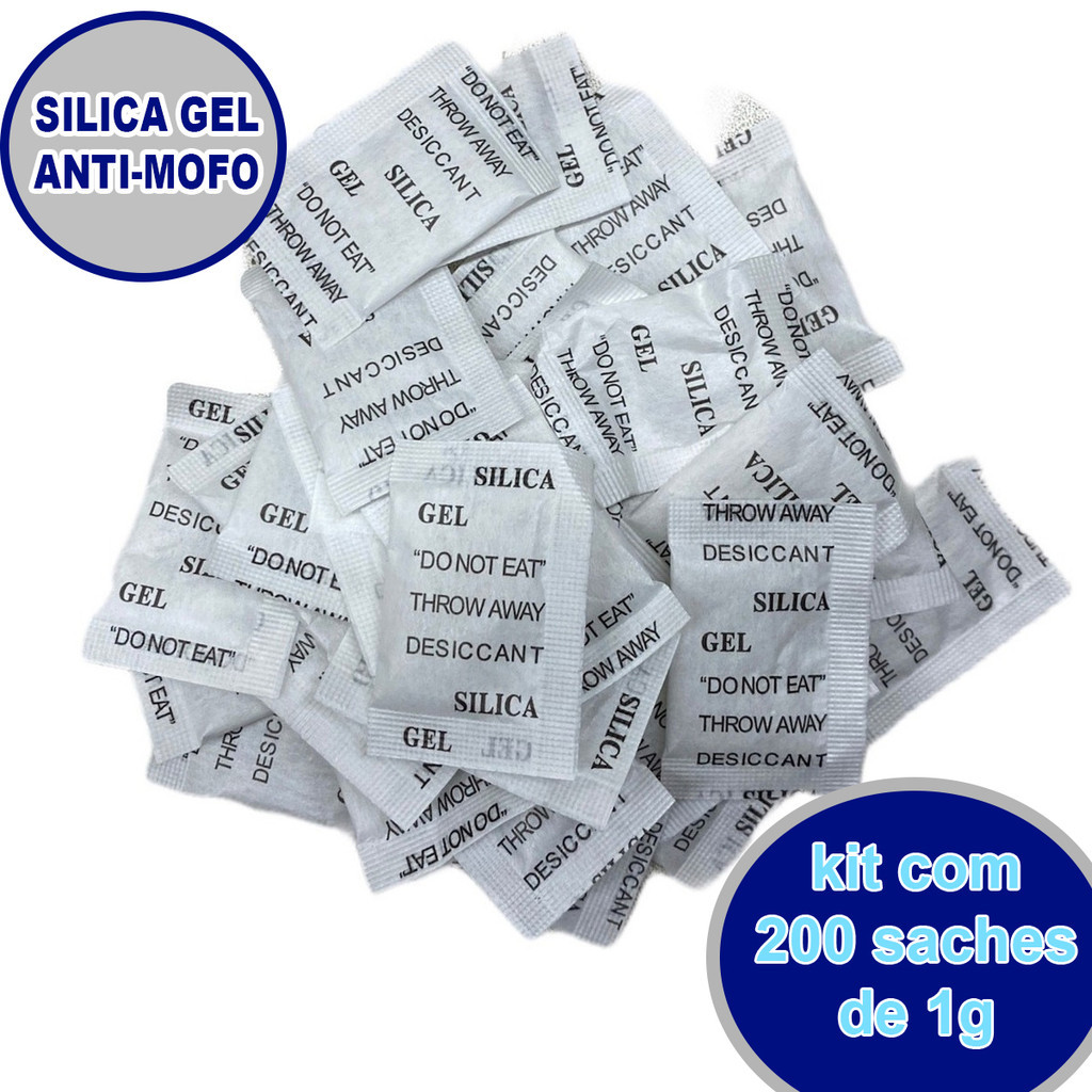 Kit 200 Saches 1g Silica Gel Anti Mofo Contra Umidade