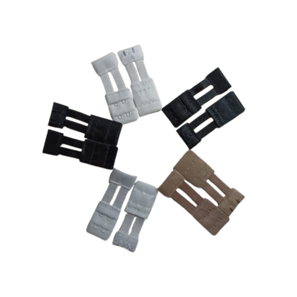 Extensor de Sutiã Reforçado Alça Dupla Aumenta Largura do Soutien 2 Regulagens e 2 Fechos Kit com 2