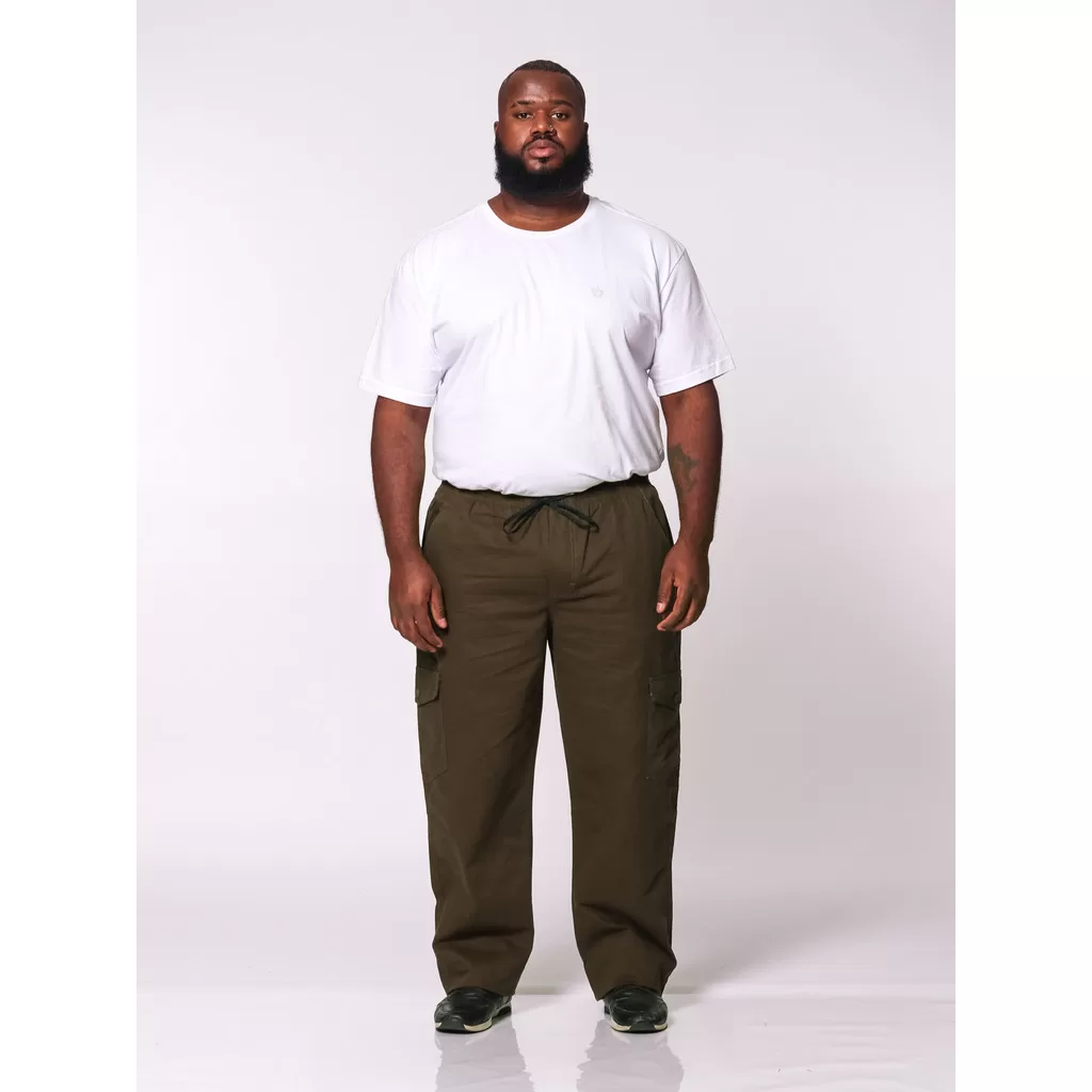 Calça Masculina Plus Size Sarja Verde Musgo