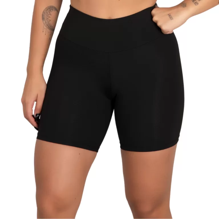 Short Legging Meia Coxa Fitness Básico Cintura Al