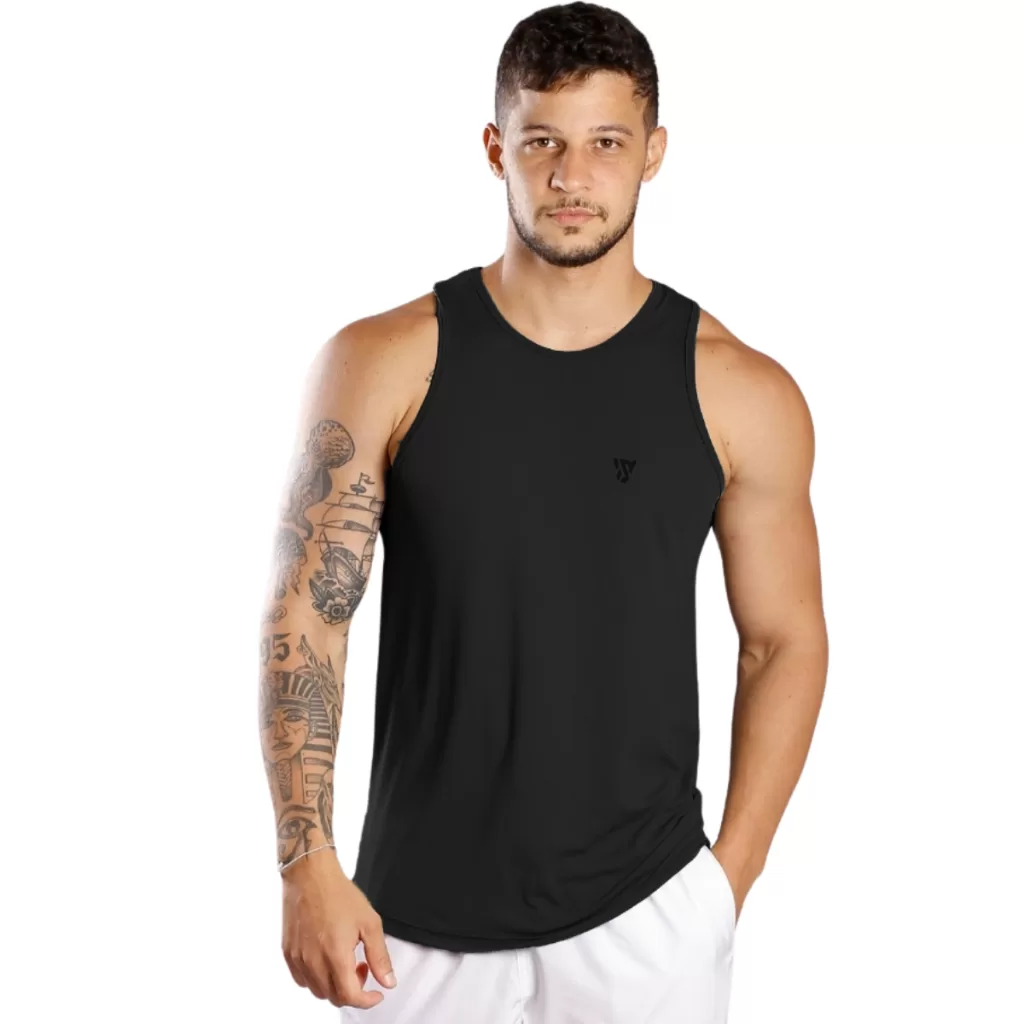 Camiseta Regata Masculina Treino DryFit Básica Lisa Academia