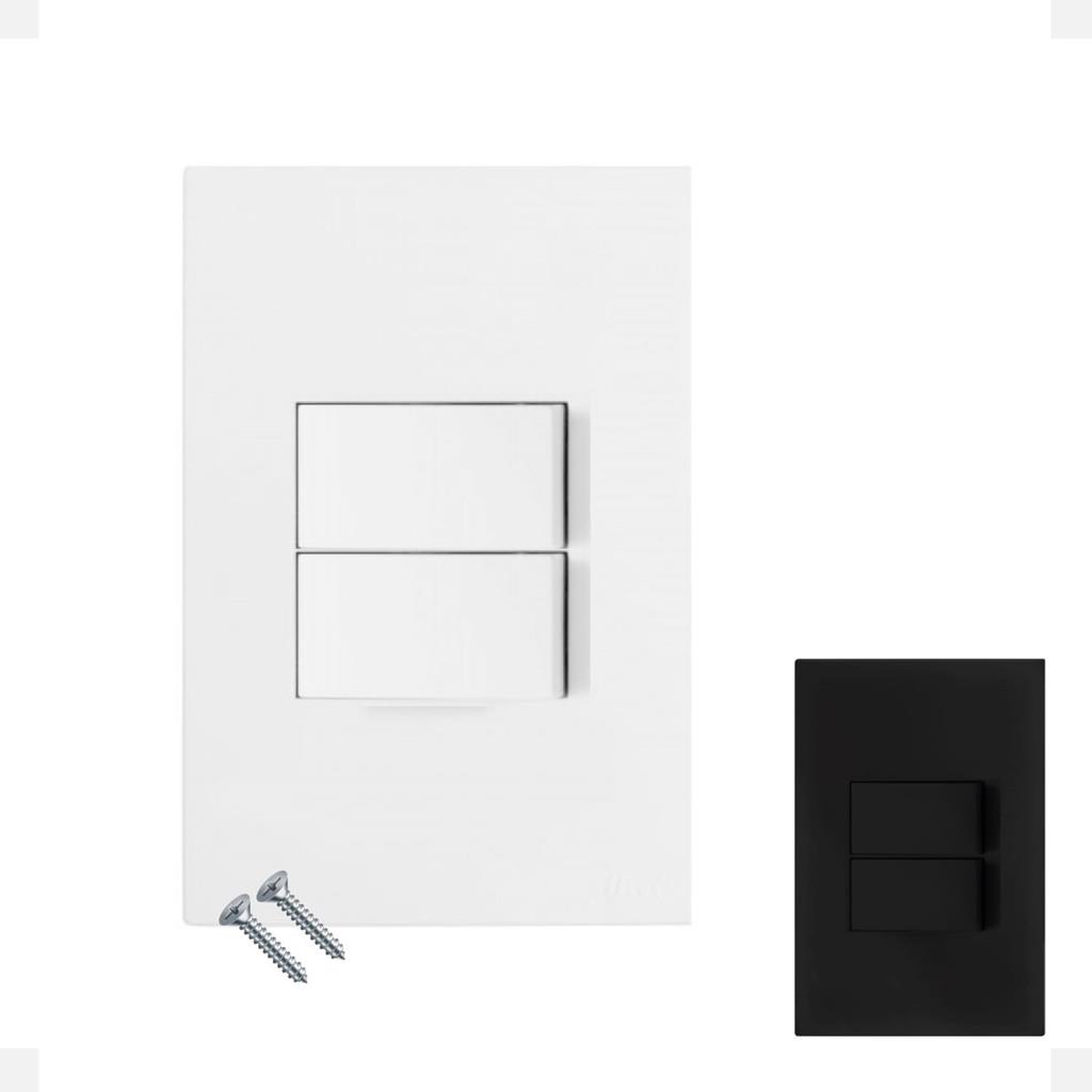 Interruptor 02 Teclas Horizontal Fosco 4×2 Satin B.lux Recta