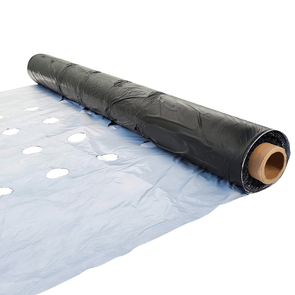 Plastico Mulching 1,60x29m Furado Preto e Branco Para Cobertura De Solo Filme Dupla Face