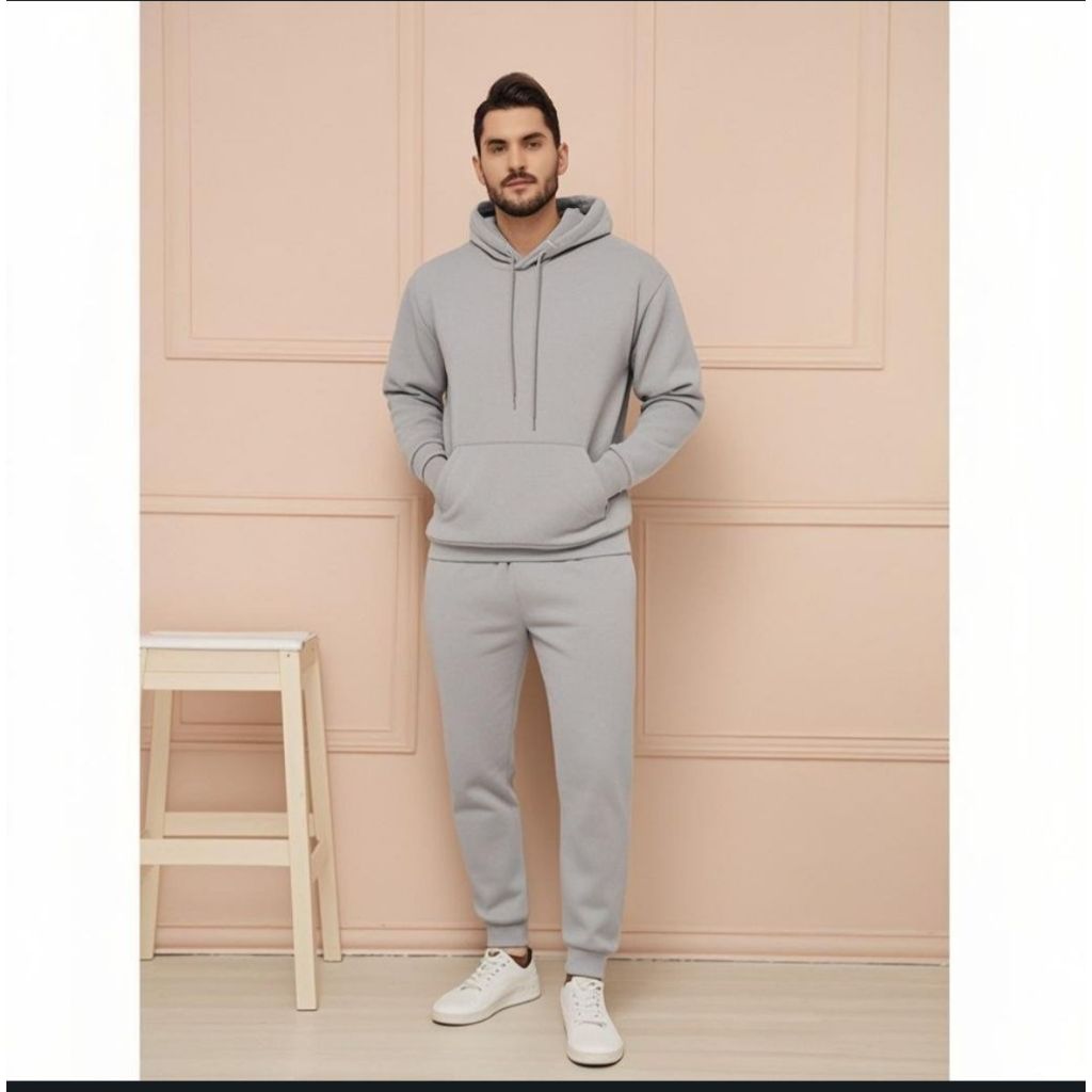 Conjunto Moletom Masculino Adulto Com Bolsos e Capuz