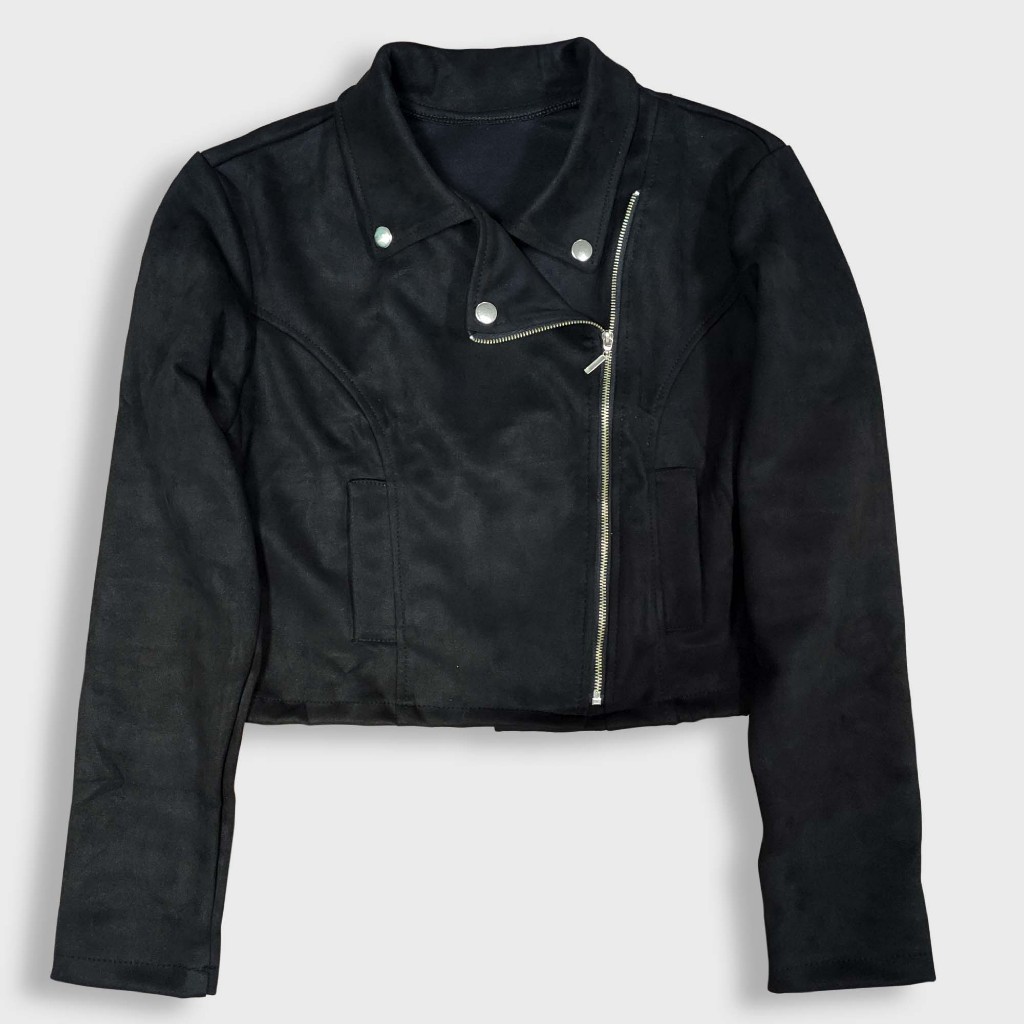 Jaqueta Feminina Suede Blusa Manga Longa Elegante