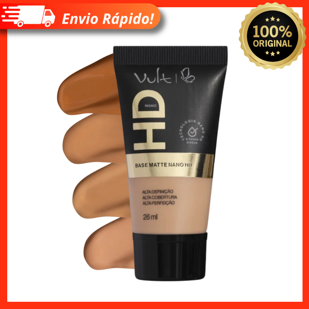 Base Líquida Matte Vult Nano HD 26ml – Pele Radiante e Bem Cuidada