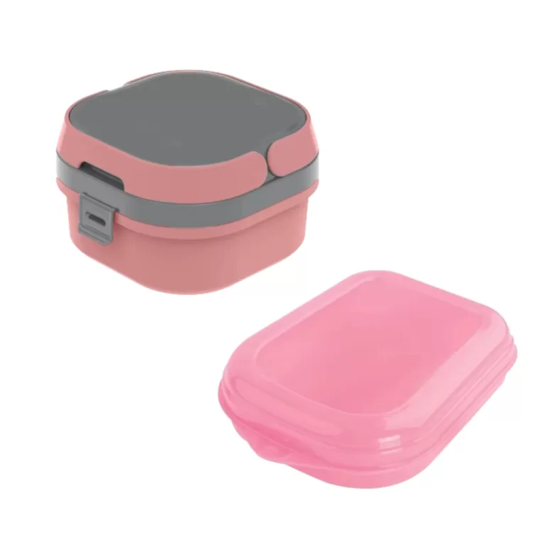 Kit Pote Marmita Fit e Sanduicheira Rosa