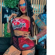 Top Faixa mandraka + Shorts Mandraka blusa de calo