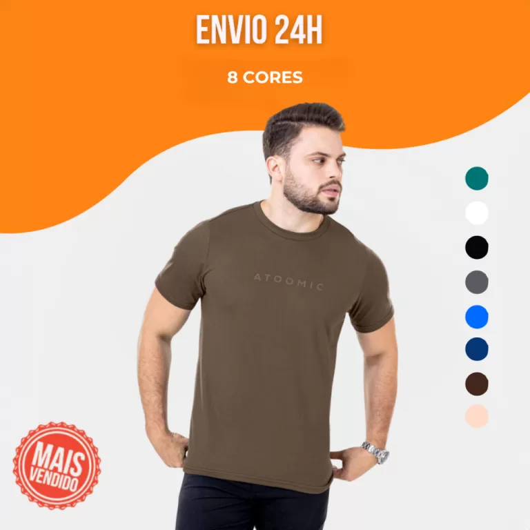 Camiseta Básica Estampa Atoomic Várias Cores Fio