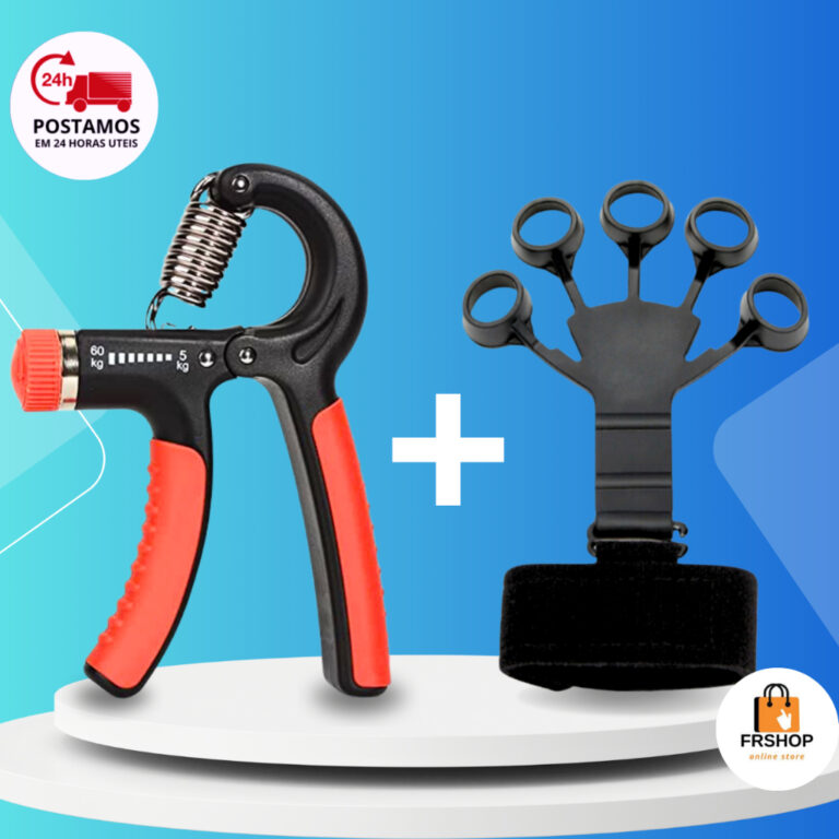 Kit Hand Grip de Dedo + Flexor de Punho Ajustável