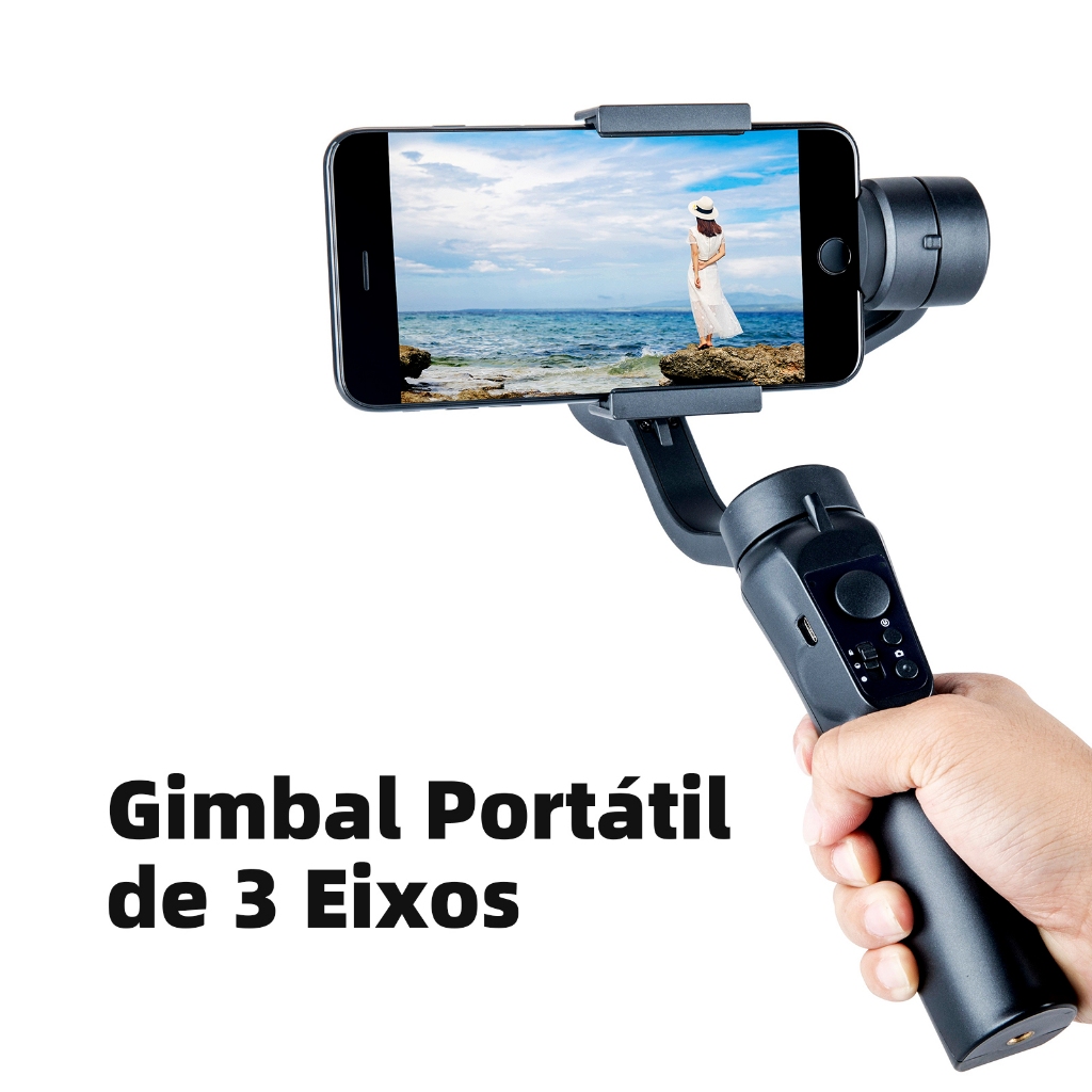 3-Axis Estabilizador Profissional Luxo Gimbal H4 Celular Universal