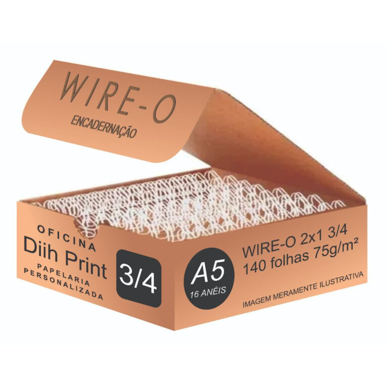 WIRE-O P/ ENCADERNAÇÃO 2X1 3/4 A5 P/ 140 FLS BRA