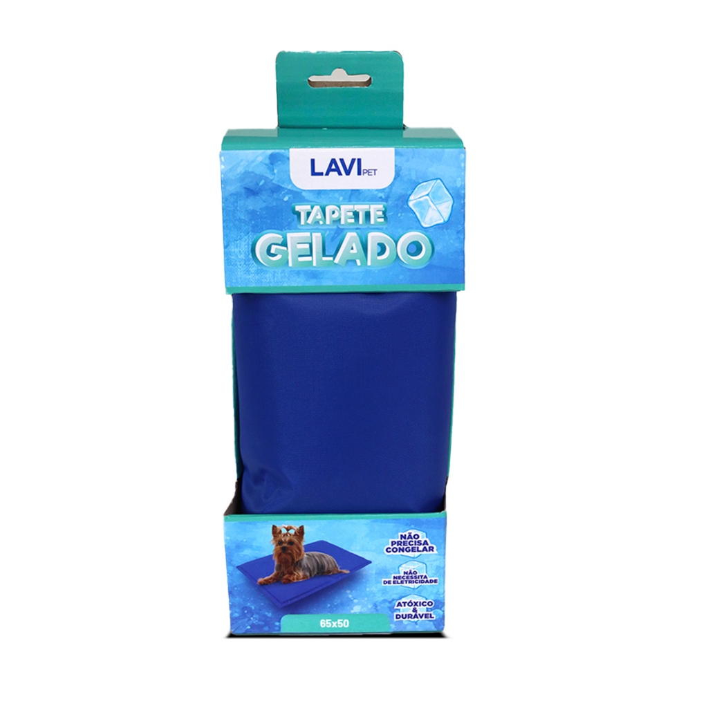 Tapete Gelado Refresca Pet Azul Médio 65×50